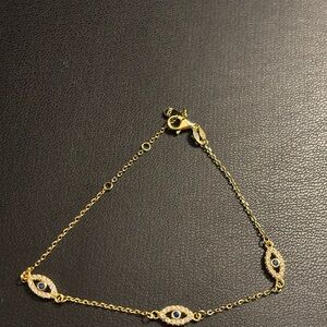 New 925 Gold Plated Evil Eye Bracelet